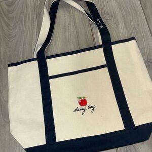 Dairy Boy Canvas Satchel - Cream and Black nyc exclusive